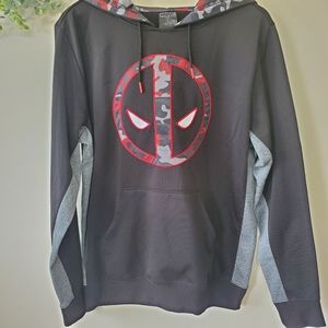 MARVEL Deadpool Camo Black Hoodie Mens Medium